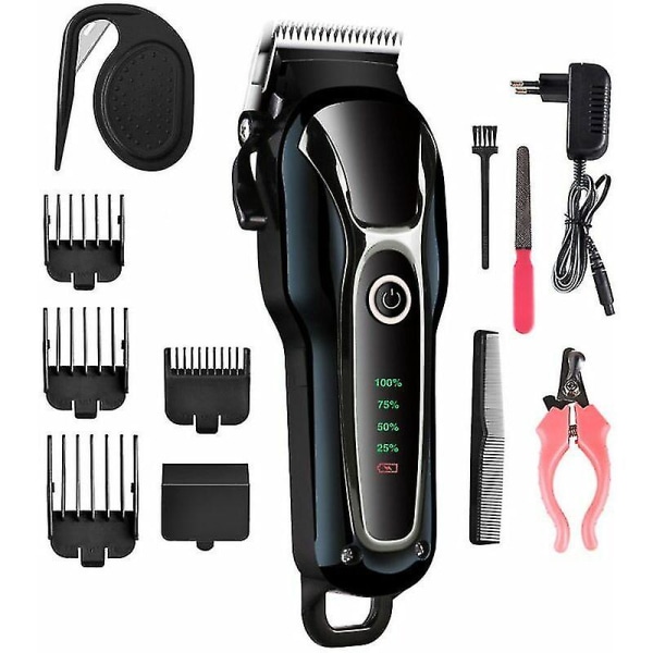 Professional Dog Clipper, Cordless Electric Long Hair Dog Clipper Kit, Professional Dog Cat Pet Clipper, Pet Grooming Kit, Safe Sharp Blade, Low Noise