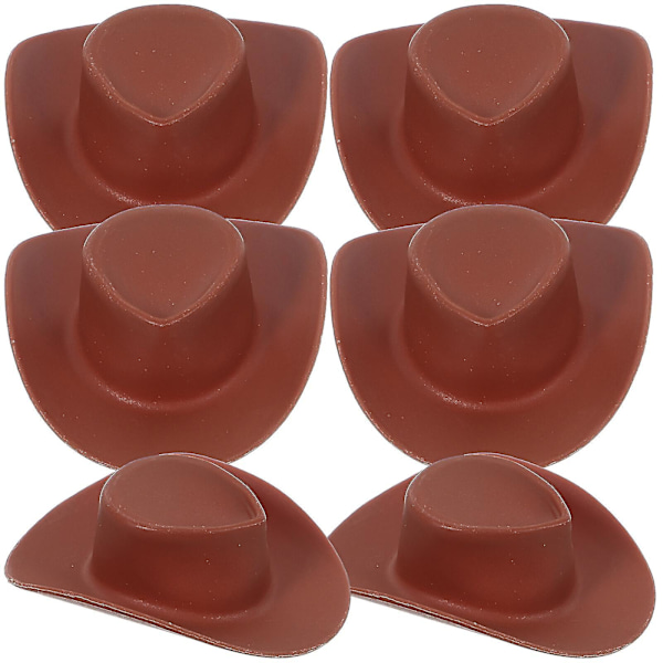 50 stk Miniature Cowboy Hat Lille Cowboy Hat Dekorativ Mini Dukke Hat Mini Hus Dukke Rekvisit Light Brown