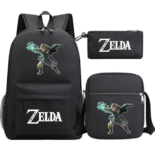 "Kingdom of Zelda" Tears Print Teenage Student Skoletaske Tredelt: Mænds og kvinders skulderdragt rygsæk 5