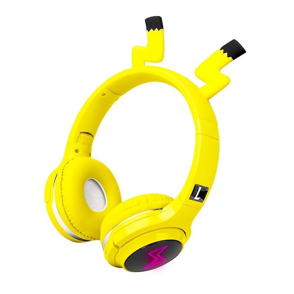 Langattomat Bluetooth-kuulokkeet lapsille, söpöt Pikachu-korvaläpät sisäänrakennetulla mikrofonilla, langattomat