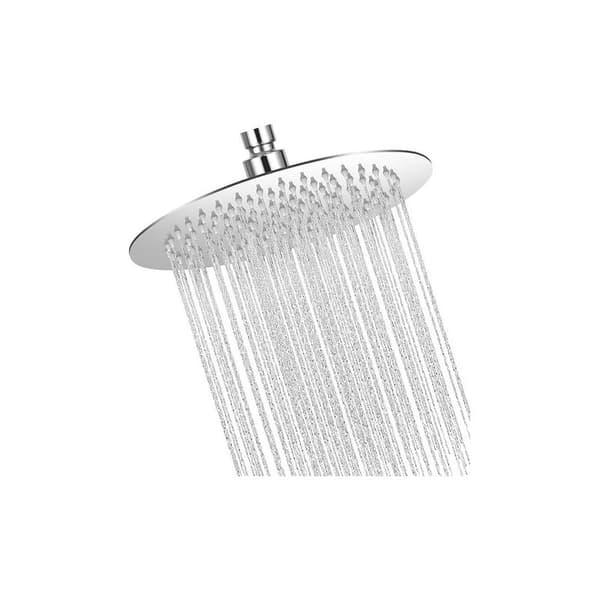 Tommer/20 cm rundt dusjhode regndusjhode, dusjhode i rustfritt stål, 304 rustfritt stål 360° roterbart Light grey