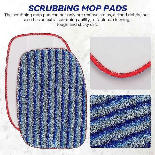 McCulloch MC1375 MC1385 MC1270 Dampmoppputer - 6-pakning Mikrofiber Erstatningsputer for Damprengjørere Blå