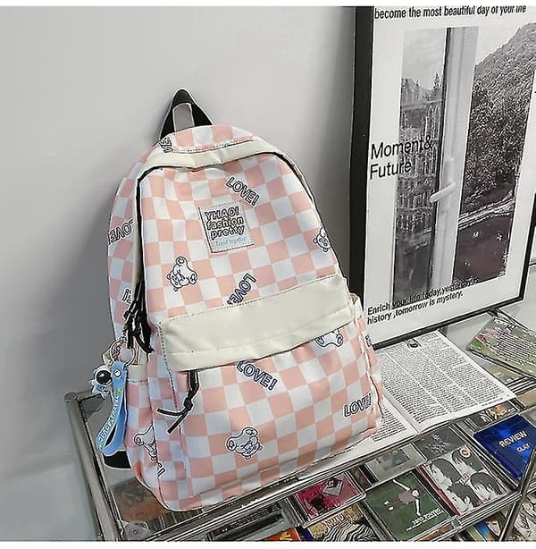Ternet Rygsæk Gingham Skoletasker - Tilbage Til Skoleartikler Til Studerende (pink)