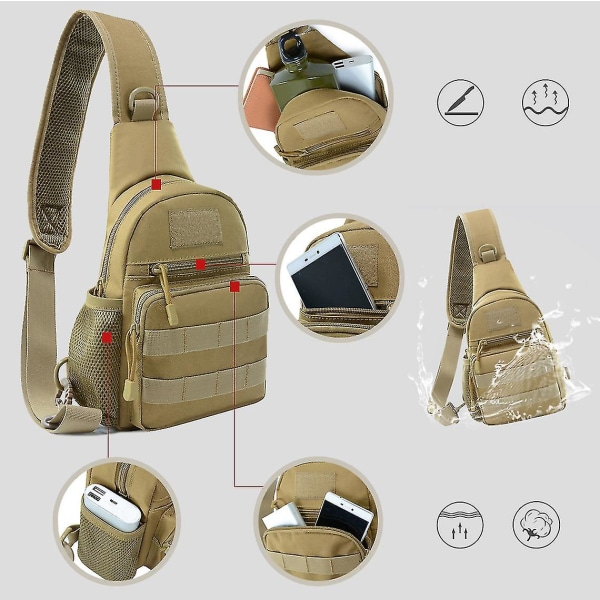 Militär taktisk axelväska Män Vandring Ryggsäck Nylon Utomhus Jakt Camping Fiske Molle Army Trekking Bröst Sling Bag jungle digital