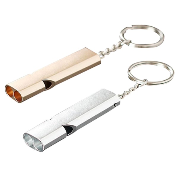 2 st Survival Emergency Rescue Whistle Dubbla rör Högfrekvent hög utomhusvisselpipa för campingträning Vandring