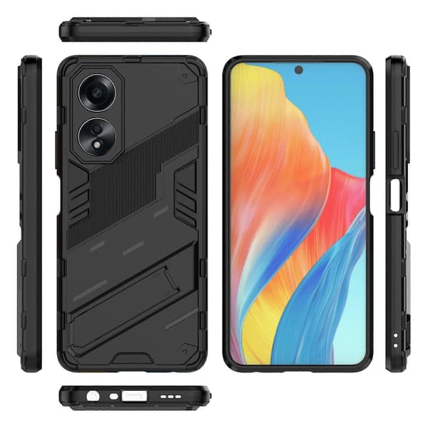 Til Oppo A58 4g Deksel Pc+tpu Støtsikkert Stativ Telefondeksel Black
