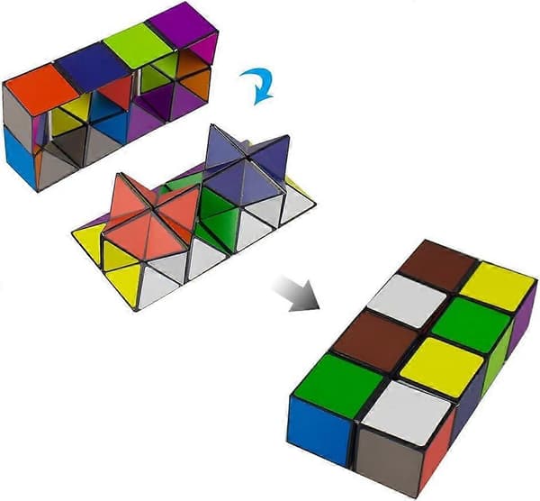 Magic Star Cube, SHONCO 2 i 1 Combo Infinity Cube Leketøy Transformerende Geometrisk Puslespill 3D Montering Fidget Stress Angstavlastning Magiske