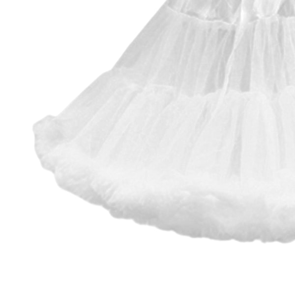 Kvinnor Underkjol Pettiskirt Plisserad Knälång Tutu Underkjol Tyll Underkjol För Bröllopsklänning Cosplay Födelsedagsfest White 55cm