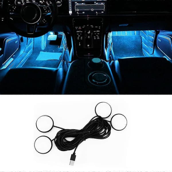 Bil LED Strip Lys Bil Interiør Belysning Tilbehør Ice Blue