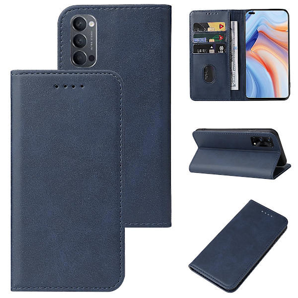 For Oppo Reno4 5g Skinnveske med magnetisk lukking