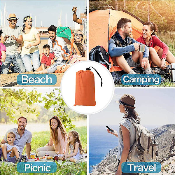 Lett vanntett gulvmatte Mini sammenleggbar strandmatte Utendørscamping Fuktsikker matte-for camping, reise,
