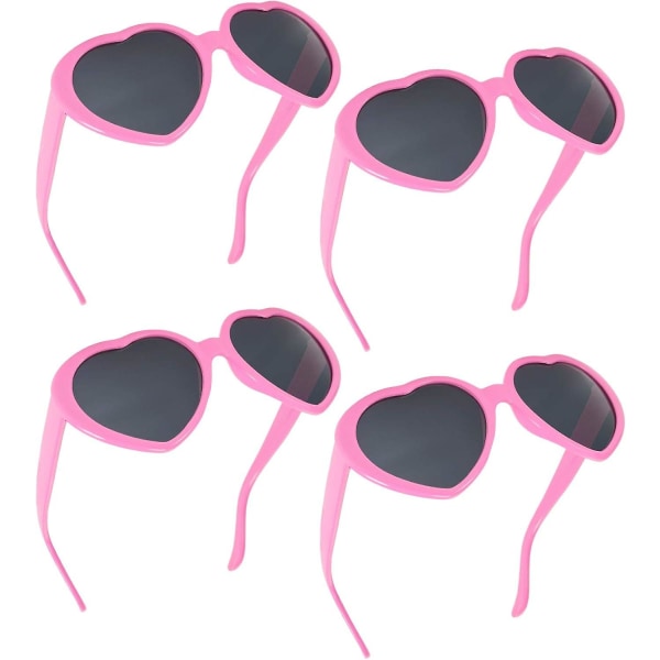 12 stycken neonfärger hjärtformade solglasögon för kvinnor festfavoriter och festivaler Pink
