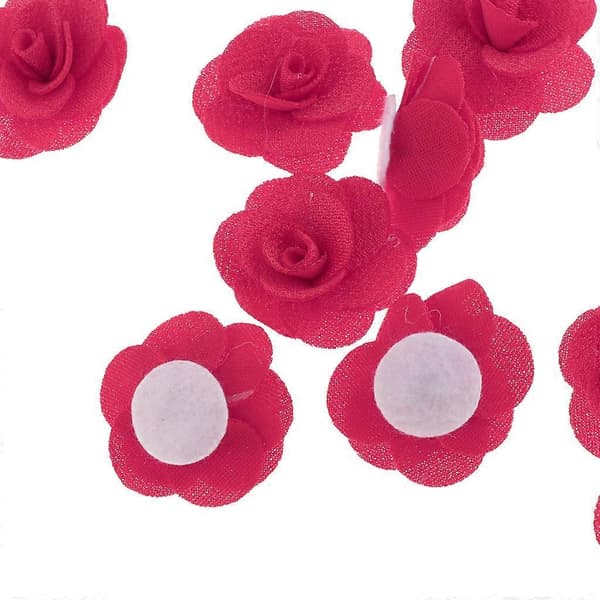 20 stk simulerte kunstige silkeblomst roseblomsthoder i bulk til hjemmebryllup Hot Pink