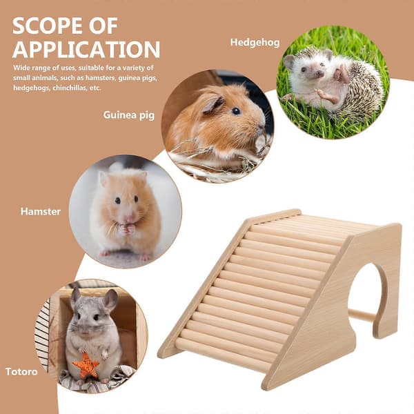Hamster klatrestige trælegetøj til kæledyrsbur beige