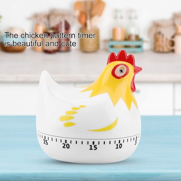 Kjøkken Kylling mønster baketimer, kylling mønster nedtelling Kjøkken timer påminnelse for matlaging baking (hvit)