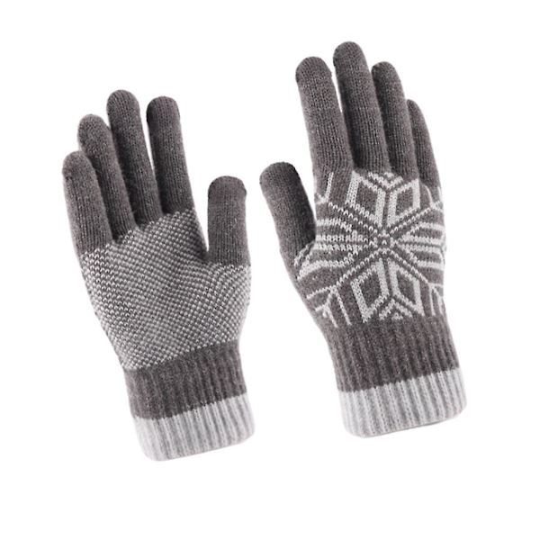 Varma handskar Printed handskar Fullfingerhandskar Pekskärmshandskar Vintertillbehör Grey 21*11cm