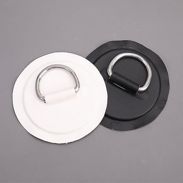 4 stk Surfebrett Jolle Båt PVC Patch D Ring Dekk Rigging Sup Rund Ring Pad-yvan White