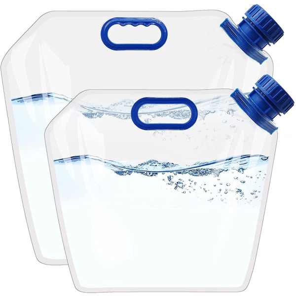 2 stk sammenleggbar vannpose, vannbeholder Bærbar vannblære for campingvandring piknik