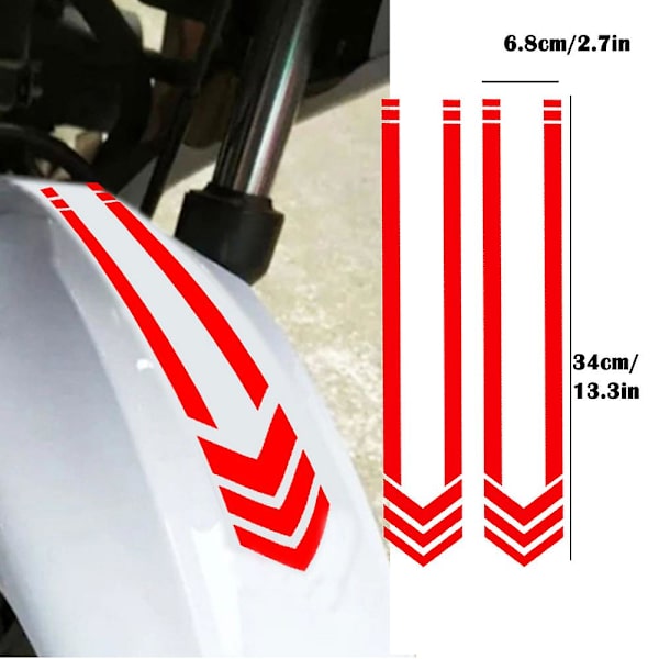 Moottoripyörän suojaus - 2 kpl/pari Universal Motorcycle Front Decals Tarrat Auto 2pcs- fender red