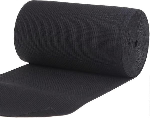 SeraphinaT 4-tommer bred sort strikket kraftig strækbar elastik 3 yards sort