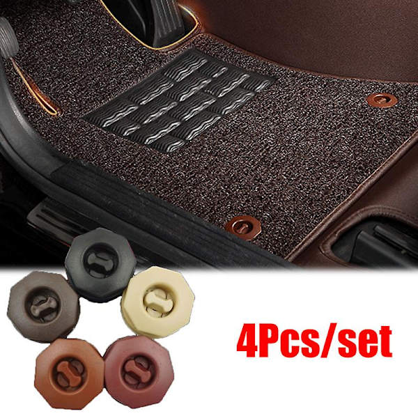 4kpl / set Auton kaksikerroksinen irrotettava lattiamatto Liukumattomat pidikkeet Hihat Auton matto Kiinnityskahvat Puristimet Auton sisustustarvikkeet| | Coffee Color