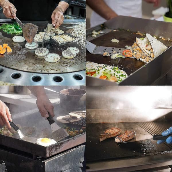 11 Dele Grillspatler, Rustfrit Stål Spatelsæt Professionelt BBQ Grilltilbehørssæt Til Teppanyaki