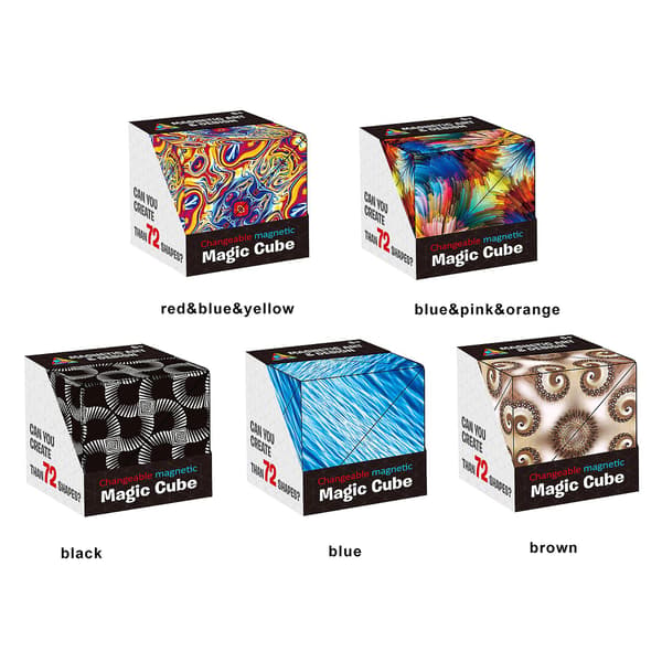 Fidget Magnet Cube: Unikke mønstre, Premium kvalitet, Ubegrænset sjov multicolor