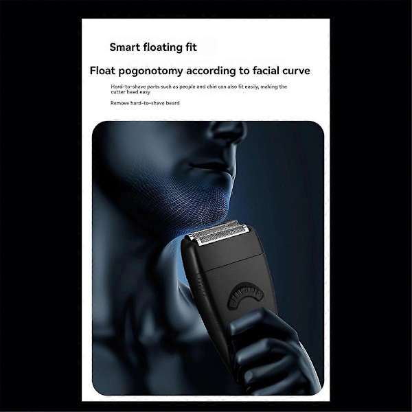 USB-ladattava sähköinen hiustenleikkuukone vedenpitävä kalju parranajokone Black