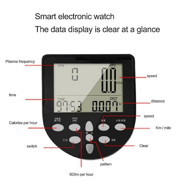 Romaskin Tellerskjerm Bluetooth App Elektronisk Klokke For Magnetoresistiv Romaskin Treningsutstyr