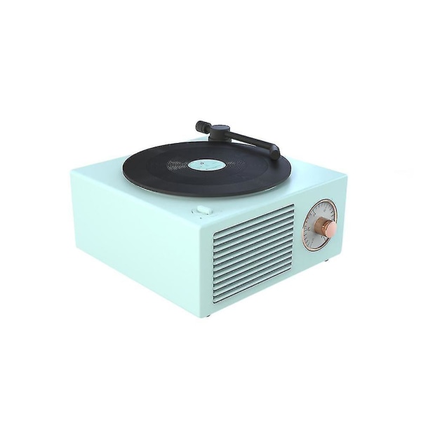 Mini Retro Vinyl Record Trådlös Bluetooth-kompatibel högtalarknapp Kontroll Aux musikspelare Pink