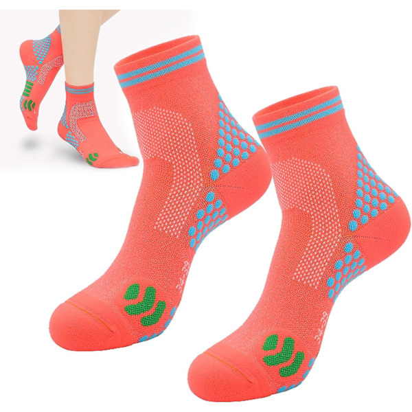 Far Infrared Schorl Titanium Ion Heightening Booster Strumpor, 2 par Ankel Compression Sock 2Pairs Orange M