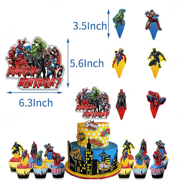 Avengers-supersankariteemainen syntymäpäiväjuhlat Ilmapallot Banderollit set