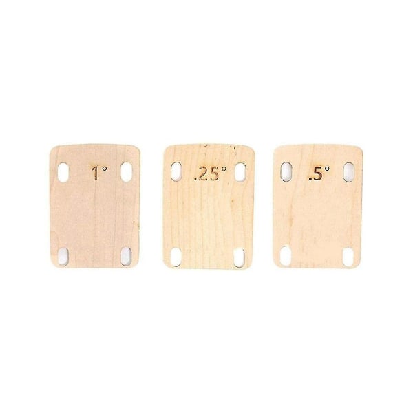 3 stk gitarhals-shims Bolt-on-halsplate for gitar- og bassreparasjon 0,25, 0,5 og 1-graders gitar