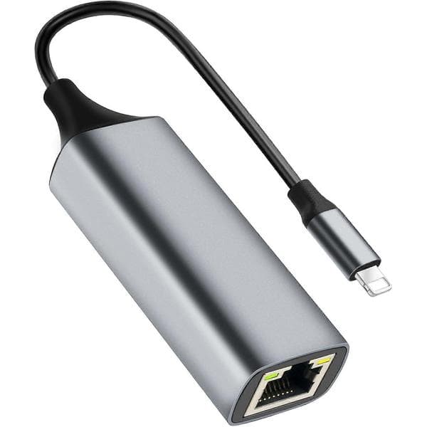 [MFi-certificeret] Lightning til Ethernet-adapter, 100 Mbps Lightning til RJ45 Ethernet LAN-netværksadapter, kompatibel med i-P