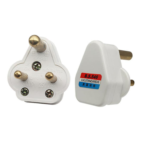 5 Amp runde benstik Netstik 3 pinde lysstik til scenebelysning Lampe (sort 5 stk) (a-1b) White 5