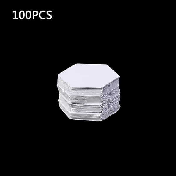Hexagonmallar 100st Vit Patchwork Pappersform Set Tillbehör 8MM