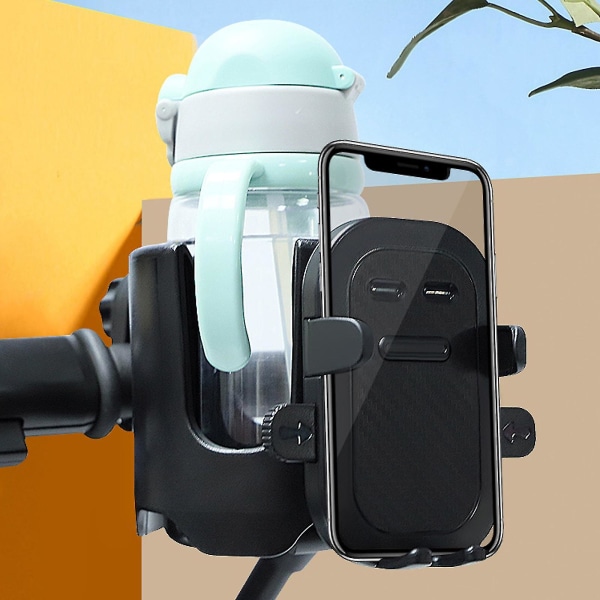 Mugghållare för baby , 2 i 1 360 bärbar telefonhållare för vagn Barn bilcykel