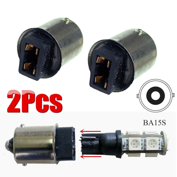 2stk T10 W5w 168 194 til 1156 Ba15s LED-lyslampe Pære Base Converter Adapter Transformer Socket