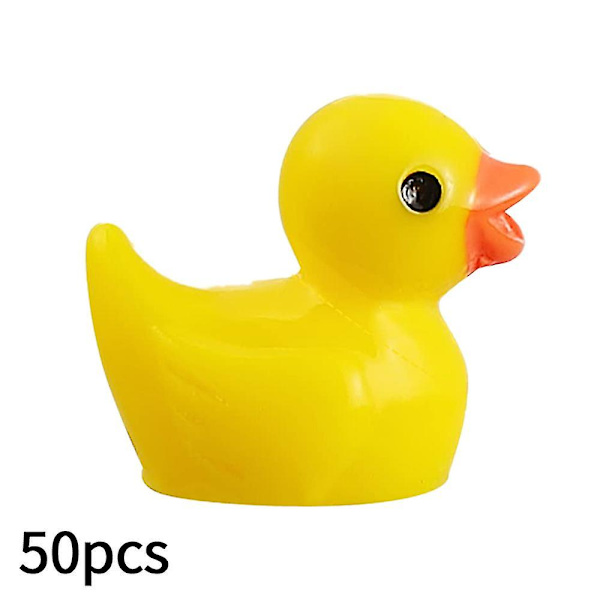 Mini Gula Ankor Ankungar Tiny Duckies Trädgård Landskap Akvarium Dockhus Krukväxter Dekoration 50 Pcs