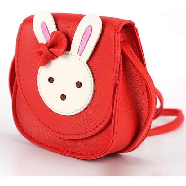 Little Rabbit Ear Bow Crossbody-väska, PU-axelhandväska för barn, flickor, små