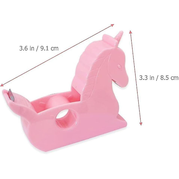 2 stk. tape dispenser tegneserie tape holder enhjørning form regnbue tape cutter washi tape dispensere skrivebord washi papir dispenser til kontor hjem skole,c