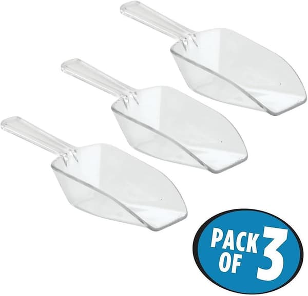 1/2 kopp kökssked, extra stor plastsked, set om 3, klar