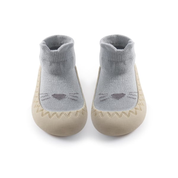 Baby Småbørn Barfodet Gulv Sokker Anti Slip-on indendørs bomuld bløde sko Blue 21