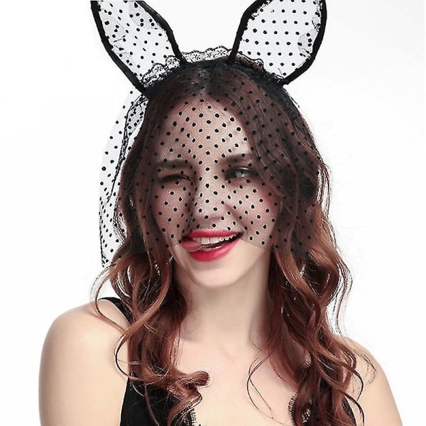 Evago 2stk Wave Point Blonde Hårbånd Sort Katteører Hårbøjle Bunny Ear Pandebånd Festdekoration Hovedbeklædning Cosplay Hovedbeklædning til Halloween, jul, ma