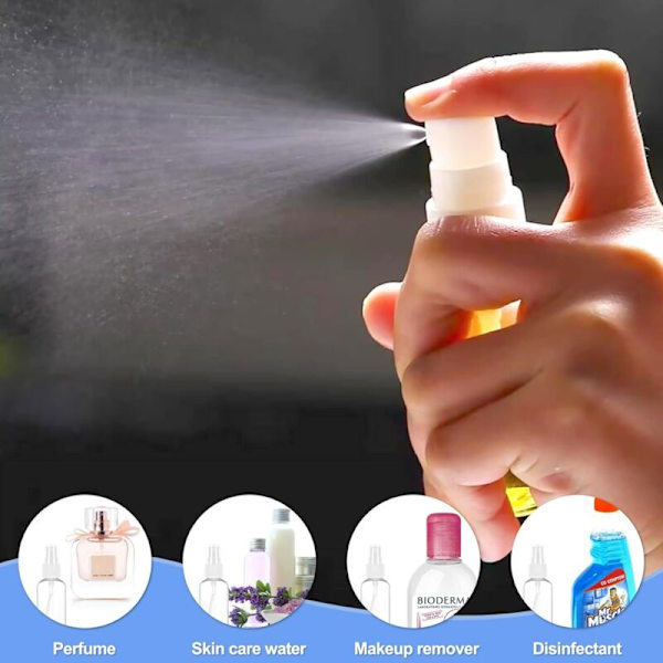 4 x 20 ml sprayflaskor Små plastsprayflaskor för resesmink hudvård 2.2 cm