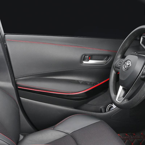 Pu Læder Bilstøbning Selvklæbende Trim Dekoration Line Diy Dashboard Braid Strip Biler Styling Decal Biltilbehør Interiør| | Red 200cm
