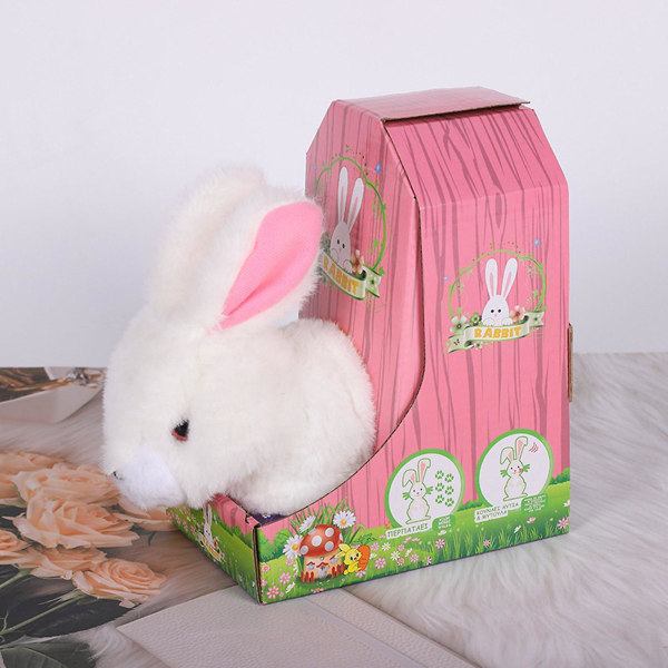 Elektronisk Plys-kaninlegetøj til kæledyr til at gå, hoppe, klemme ører, næse og børns stemme Multicolor