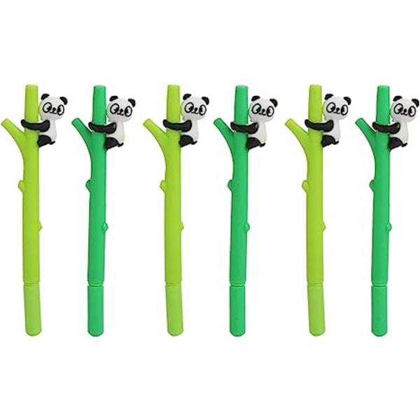 6 kpl panda kuulakärkikynä söpö panda geeli mustekynä sarjakuva eläinkynä koulun toimistopaperin kirjoitustarvikkeisiin - 0,5 mm musta