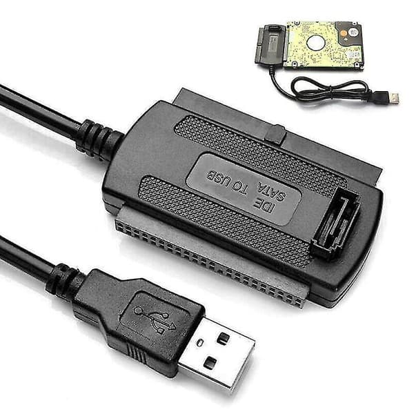 USB til SATA IDE Adapterkabel for Harddisk HDD, USB 2.0 til SATA/IDE Konverter HDD Kabel