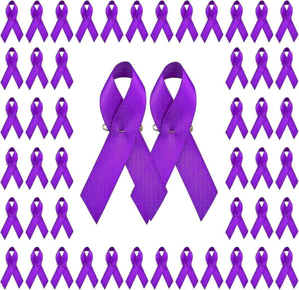 100 nåleforklippede bånd - til brystkræftbevidsthed purple